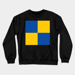 Leeds United Blue and Yellow Checkered Fan Flag Crewneck Sweatshirt